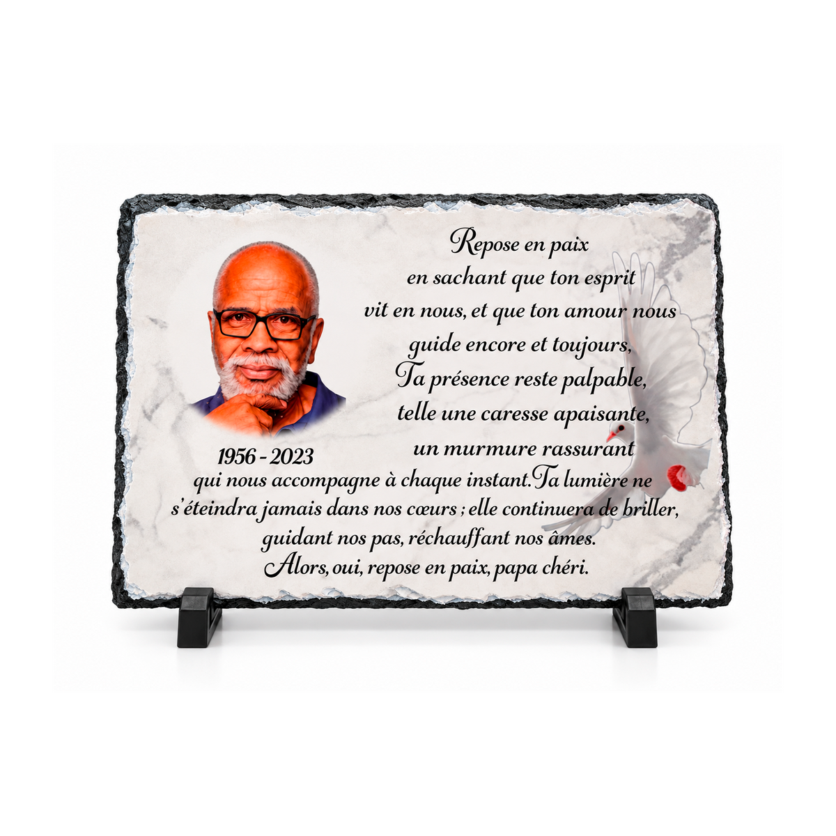 Ardoise commémorative grand format avec photo