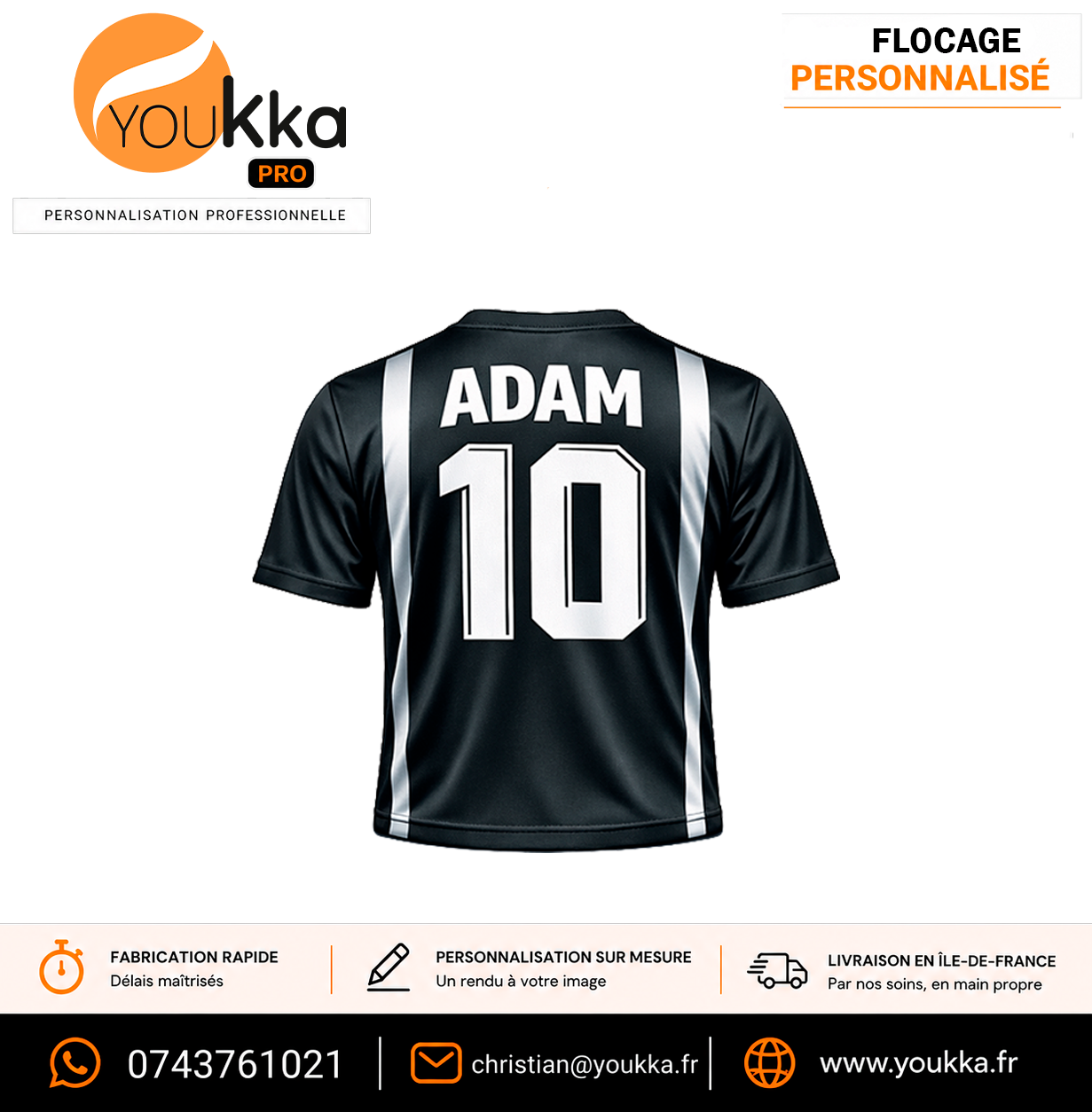 Flocage personnalisé sur maillot de football