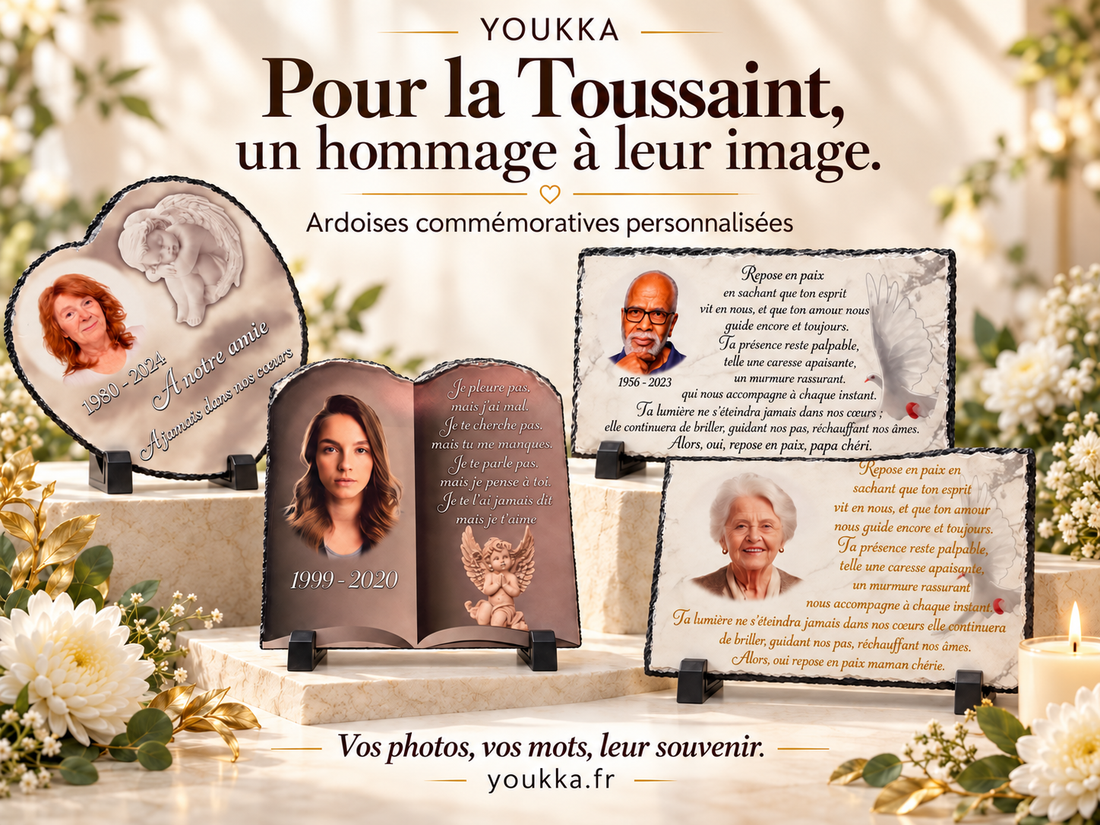 Toussaint : offrir une ardoise commémorative personnalisée avec photo
