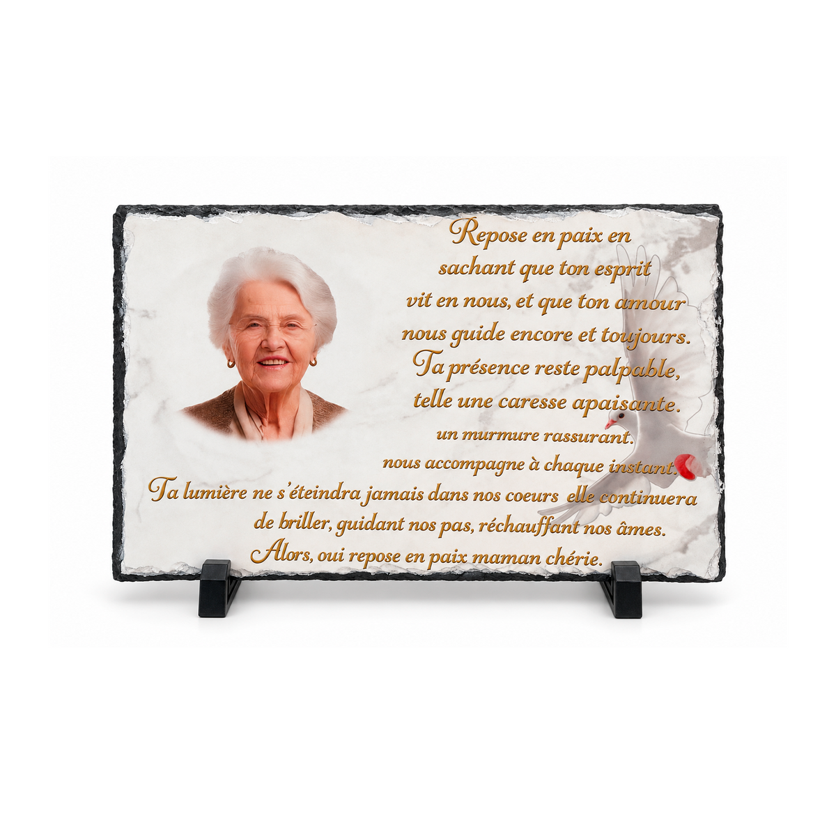 Ardoise commémorative personnalisée 20x30 cm avec photo et texte