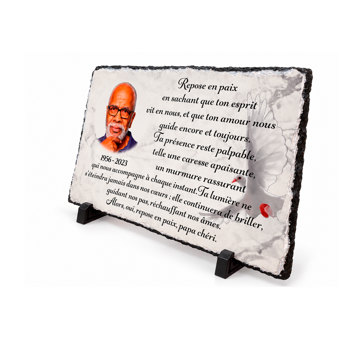 Ardoise souvenir défunt 20x30 cm personnalisée