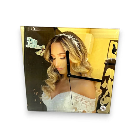 Horloge verre (carré)