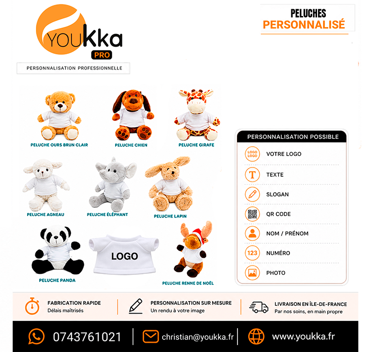 Peluche personnalisée avec t-shirt