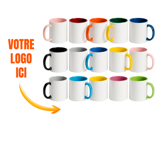 Mug personnalisé intérieur et anse colorés