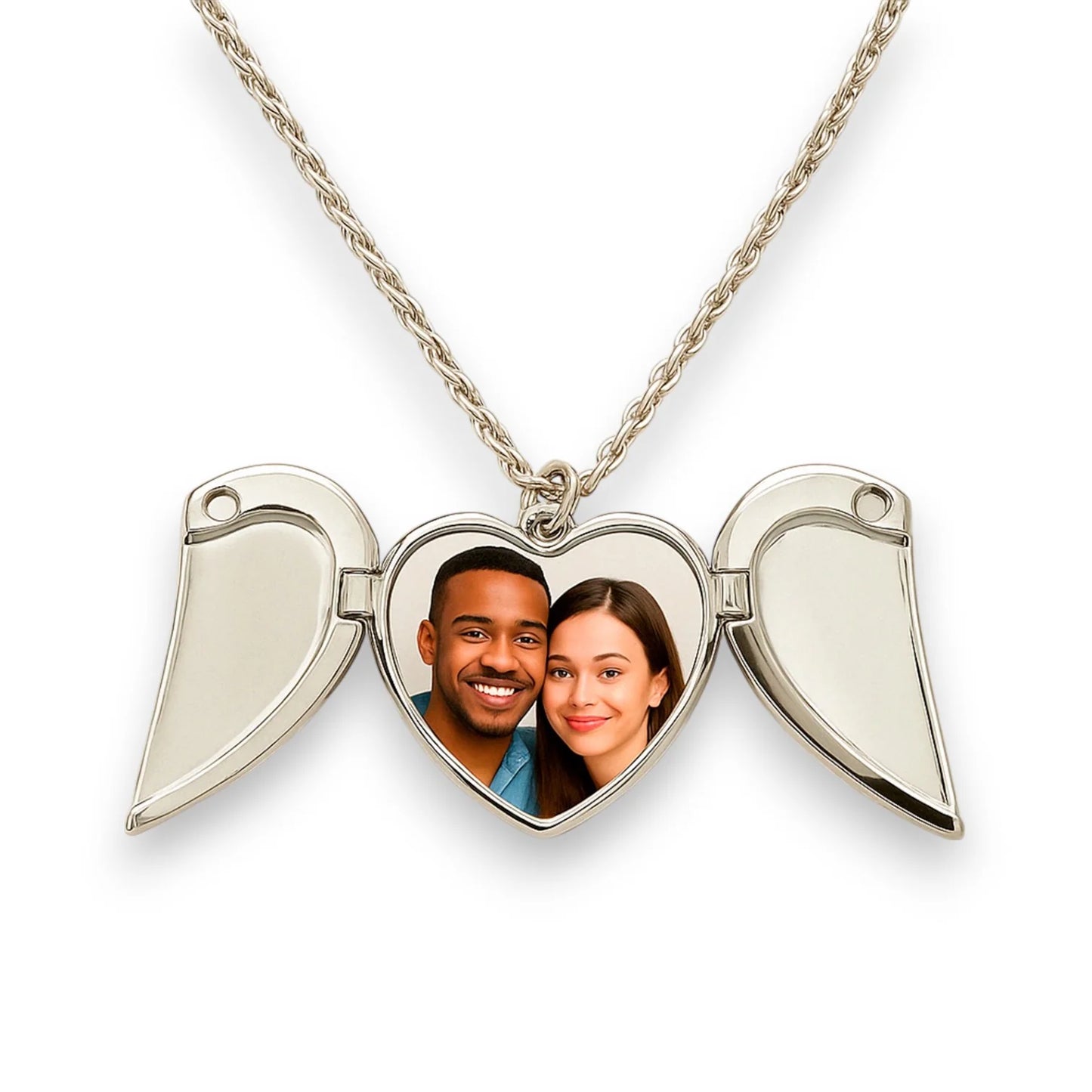 Personalized Winged Heart Necklace