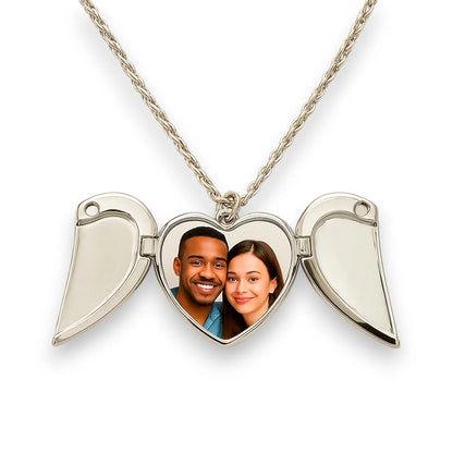 Personalized Winged Heart Necklace