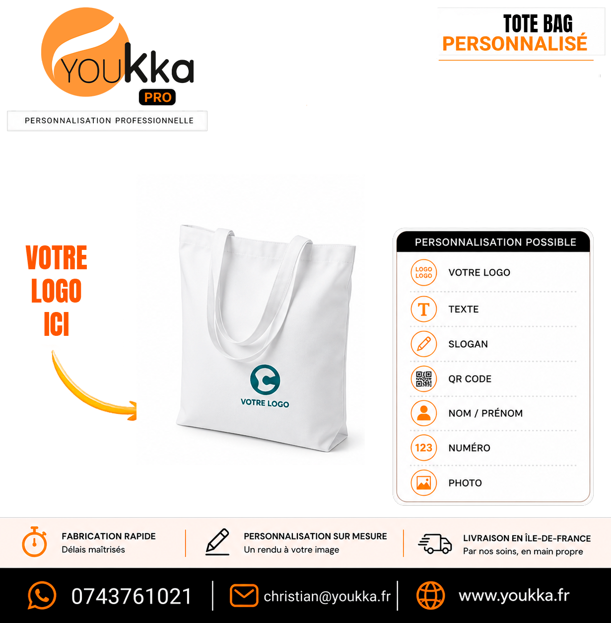 Sac shopping personnalisé en tissu