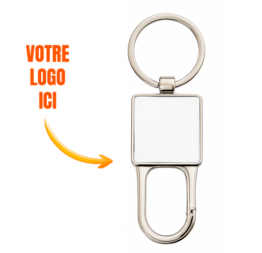 Porte-clé personnalisé métal avec mousqueton