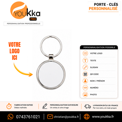 Porte-clé personnalisé métal luxe