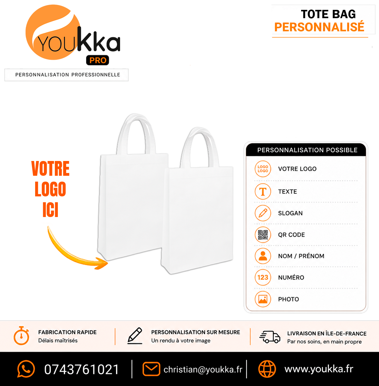 Tote bag personnalisé en tissu